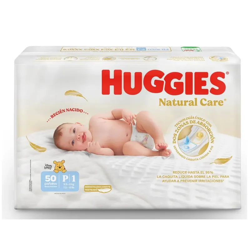 Pan Huggies Nat Care Et 1 Peq 50 unidades