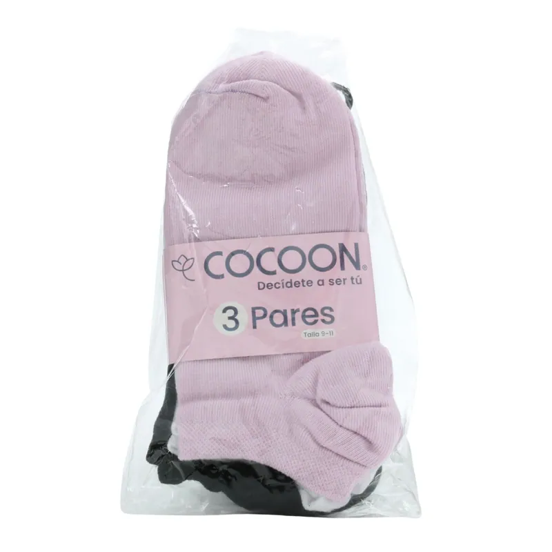 Pack Medias Cocoon 3 unidades Blan-Fucs-Neg