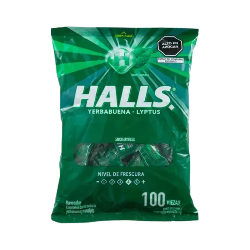 Halls Yerbabuena Lyptus 100 unidades