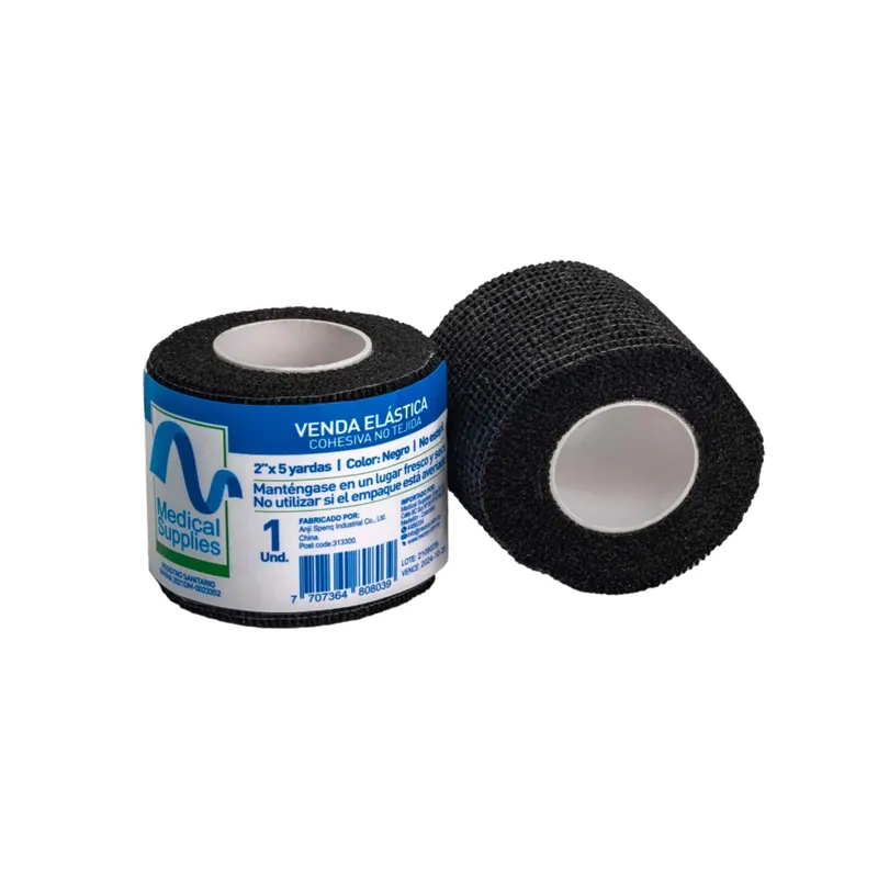 Venda Cohesiva No Tejida 2 x 4.5mt Negro