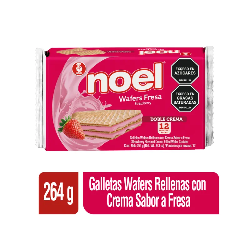 Galleta Wafer Fresa Noel 264 g 12und