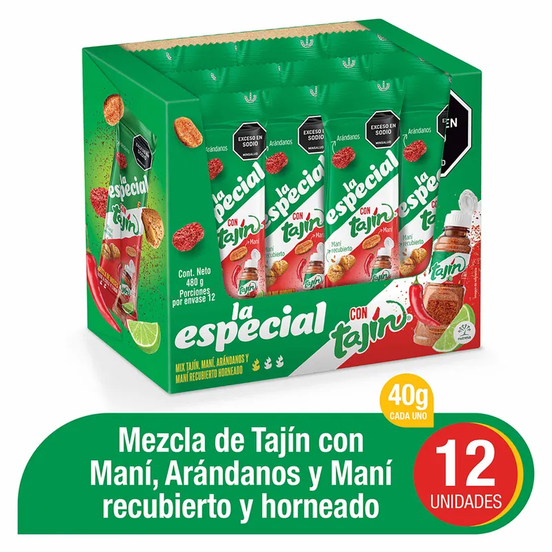 Mani la Especial Tajin 12 unidades 40 g