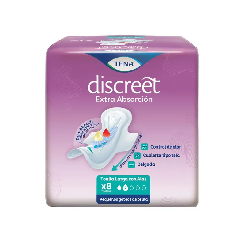 Toalla Tena Discreet extraabsorción 8und