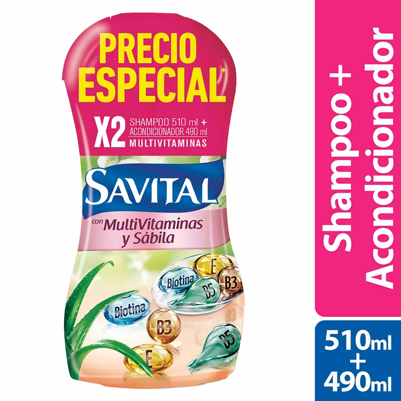 Champú Savital Multivitam 510 Ml+ac 490 mL