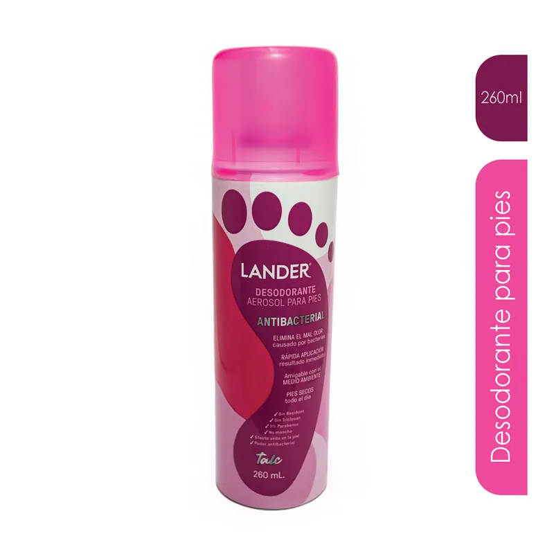 Desodorante Lander pies Antibact Muj spray 260 mL