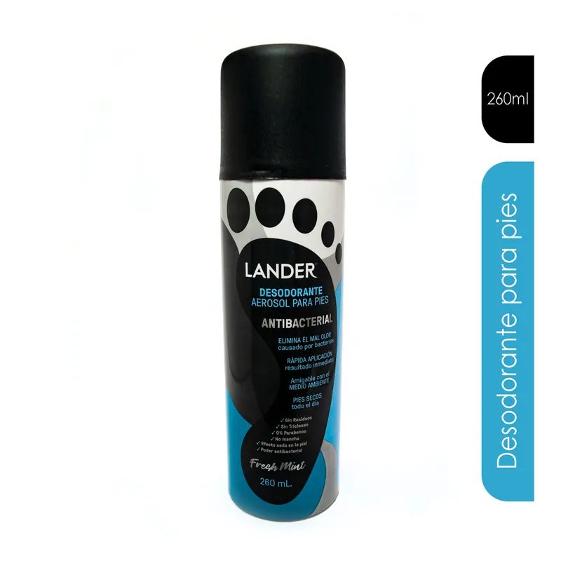 Desodorante Lander pies Antibact Hom spray 260 mL