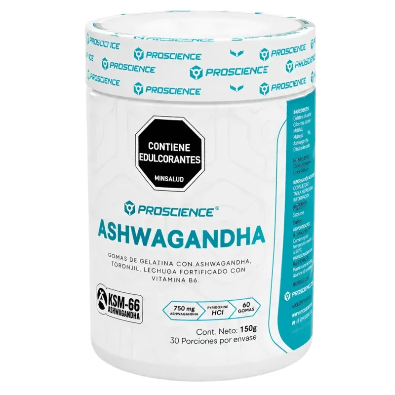 Gomas Ashwagandha Proscience frasco 60und