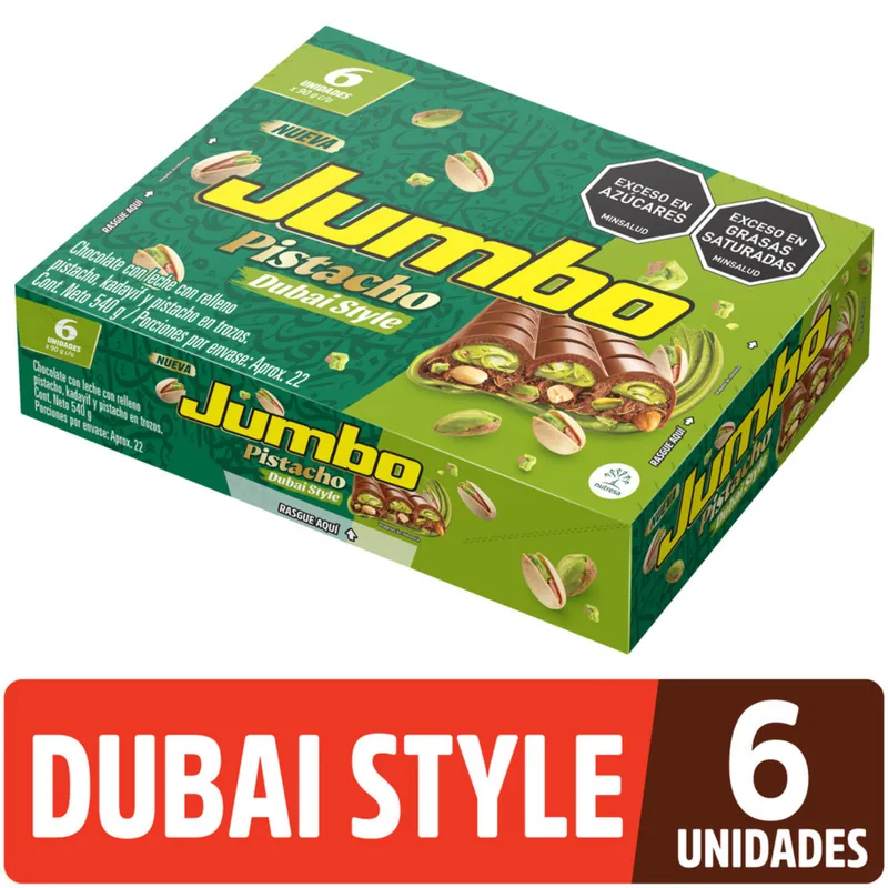 Choc Jumbo Dubai 90 g 6und
