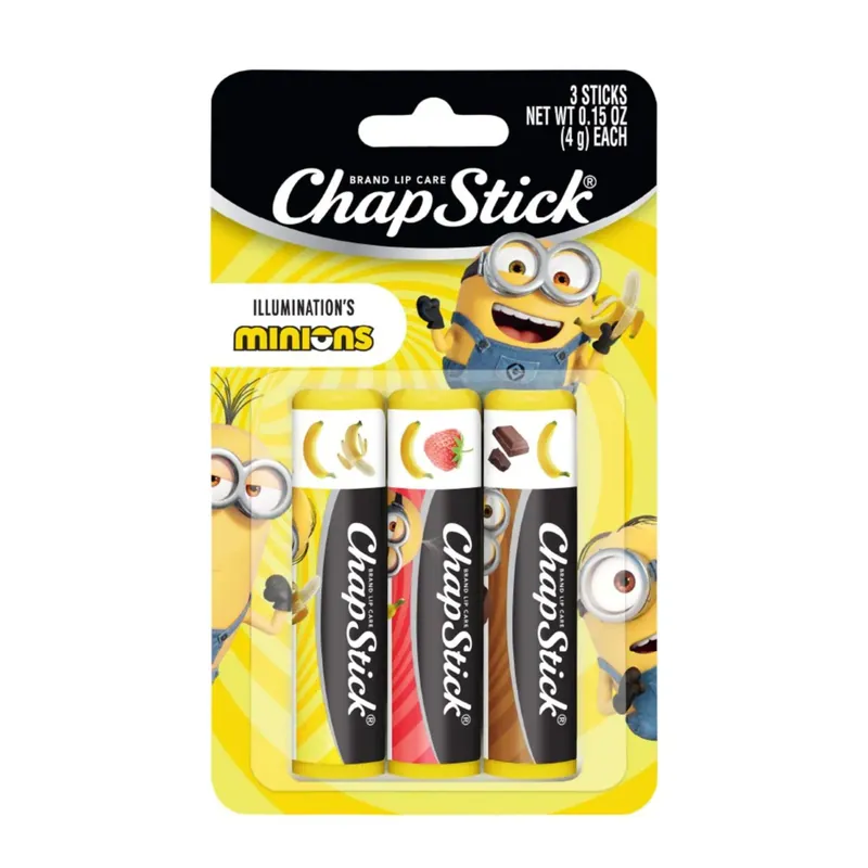 Prot Labial Chapstick Minions 3 unidades
